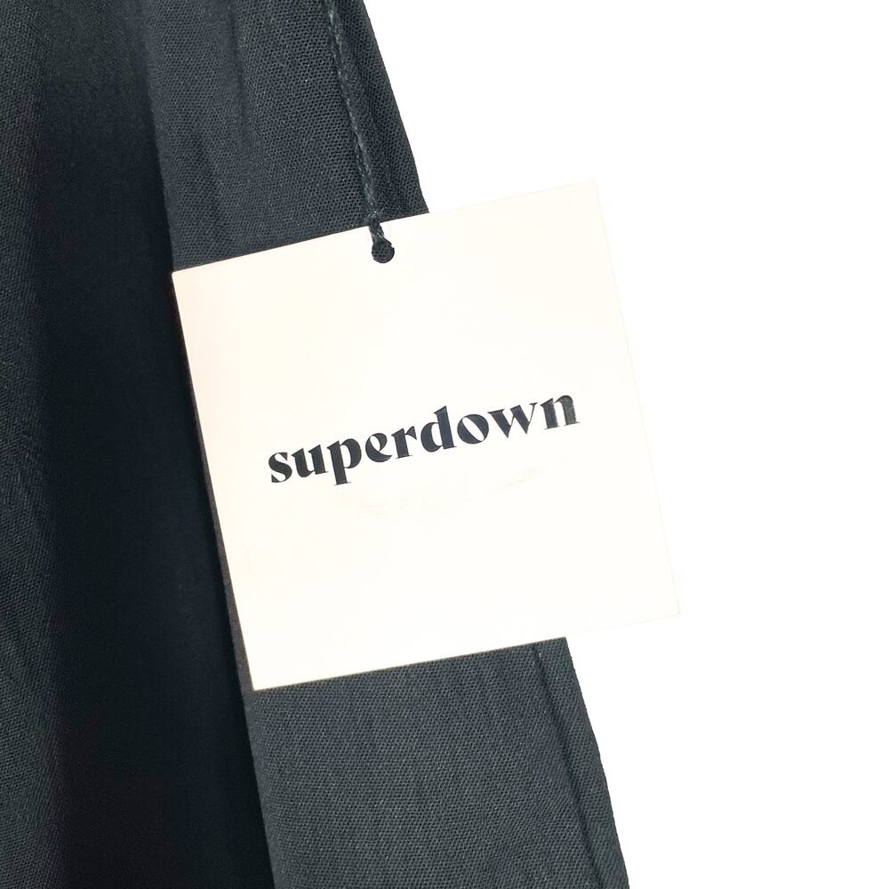 Superdown Brooke Black Wide Leg Pants Cropped High Rise‎ Culottes Women's Sz S - Picture 8 of 12